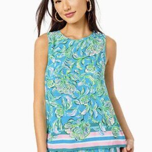 Lilly Pulitzer Iona Sleeveless Top- Gold Back Buttons- Excellent Condition- XXS